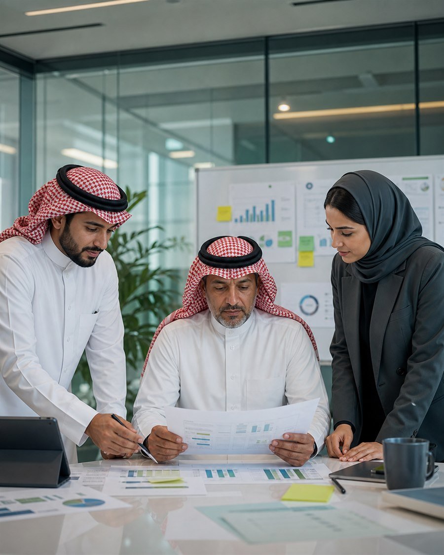 فريق استشاري سعودي يعمل على استراتيجية نمو